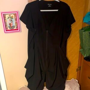 City chic black dress, light weight, big pockets.